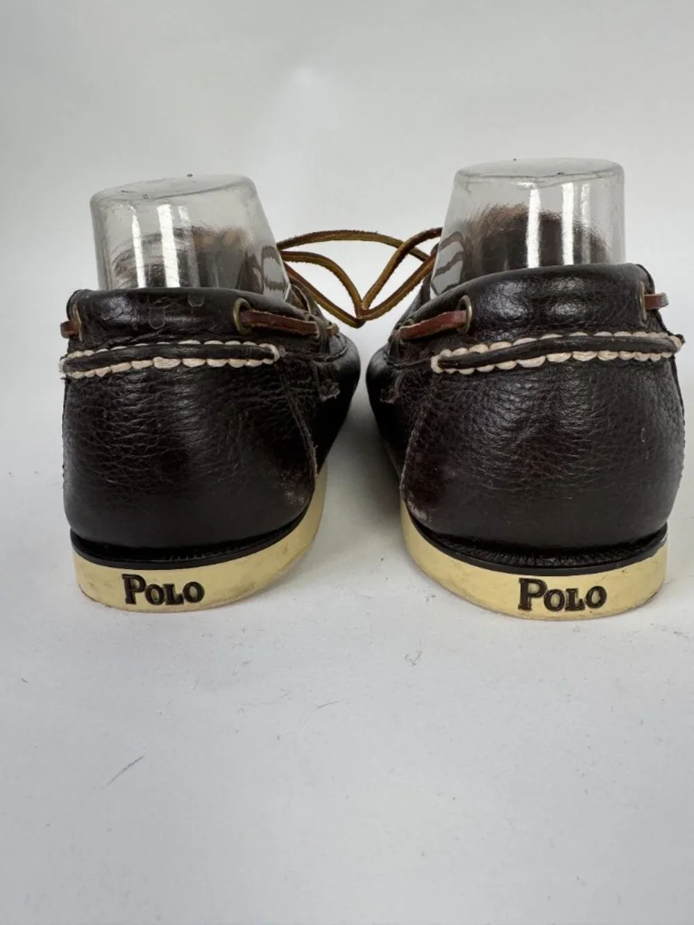 Polo Ralph Lauren Bienne II Mens Leather Boat Shoes Brown 9.5D Casual Comfort Du